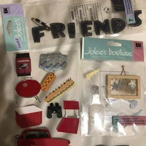 BUNDLE - Wooden Rubber Stamps , Ink, 2D & 3D Stickers And Much More (see photos)